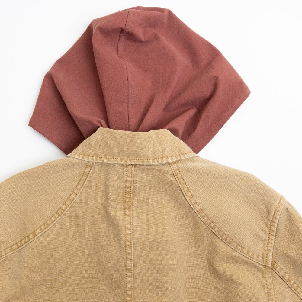 Aritzia TNA Jasper Field Jacket Relaxed Cotton Canvas Vintage Topaz Tan *Altered - Picture 12 of 16